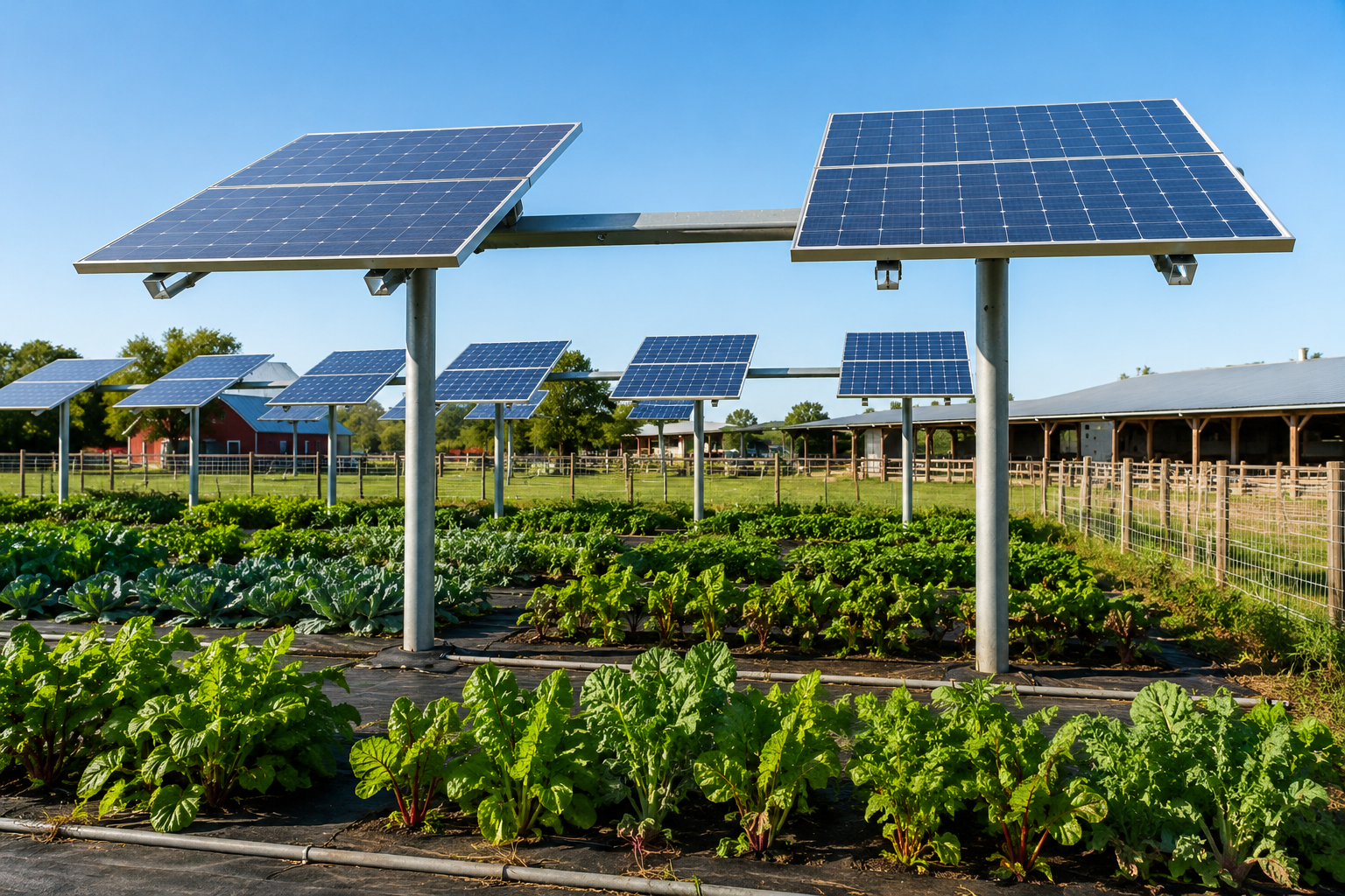 Farm with Solar panel