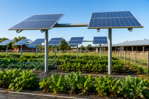 Farm with Solar panel
